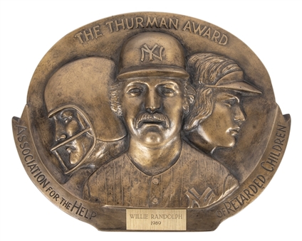 1989 Thurman Munson Award Presented to Willie Randolph (Randolph LOA)